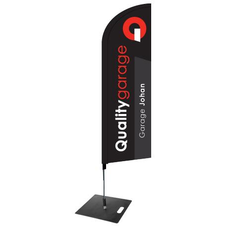 beachflag 290cm + mast + voetplaat
